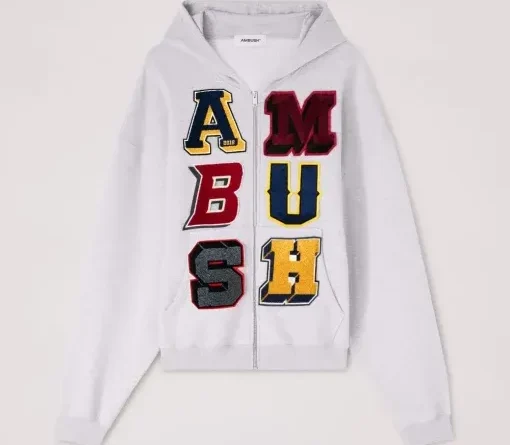 Ambush Logo White cotton Hoodie